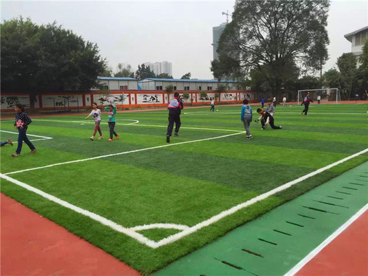 CHINA Dauerhafter falscher Rasen-Spielplatz-Fußball-synthetisches Gras umweltfreundlich fournisseur